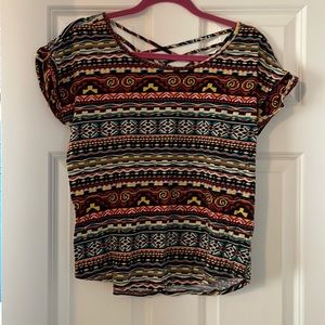 Forever 21, small, geometric print, criss cross back